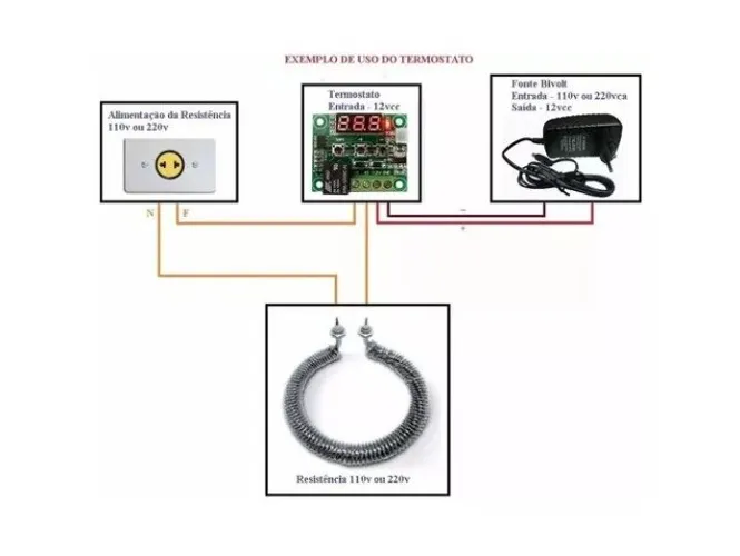 Termostato Digital W1209 Chocadeira Controle De Temperatura - Automação COD-AM35 