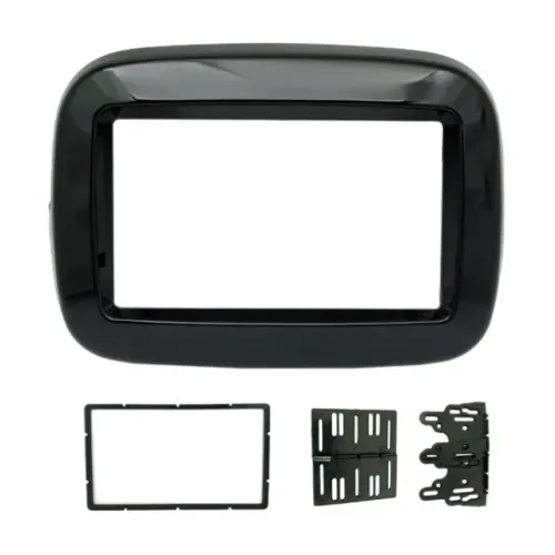 Moldura Painel Fiat Mobi 17 / 2Din - Black Piano - F 4010