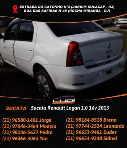 Sucata Renault Logan 1.0 16v 2013