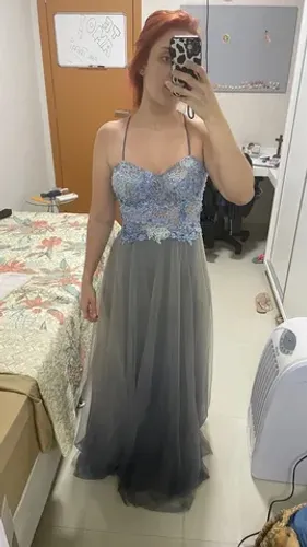 Vestido de festa azul