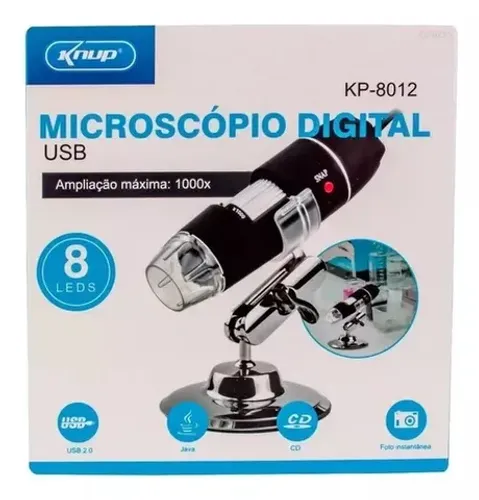 Microscopio usb 1000x kp-8012 knup 8leds