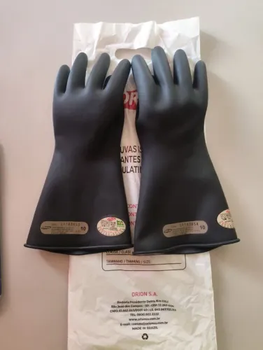 Luvas de borracha isolante alta tensão