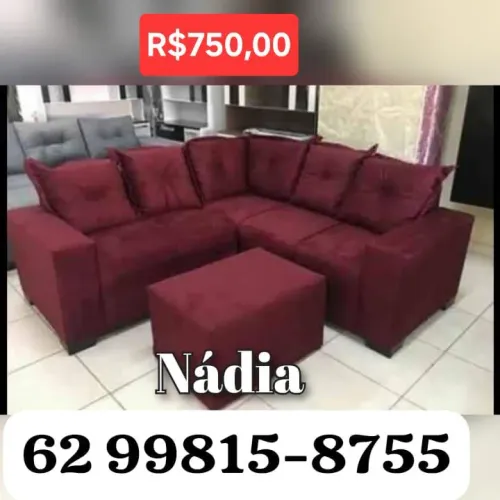 Sofá--@ vinho  5 lugares 