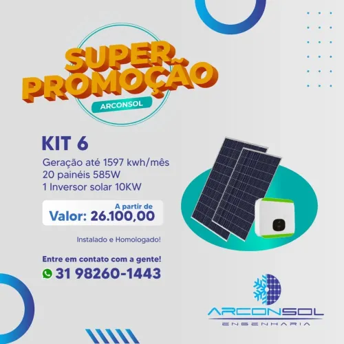 Energia solar fotovoltaica kit 6