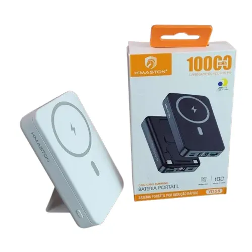 Carregador Portatil Power Bank com Carregamento de indução 10000Mah