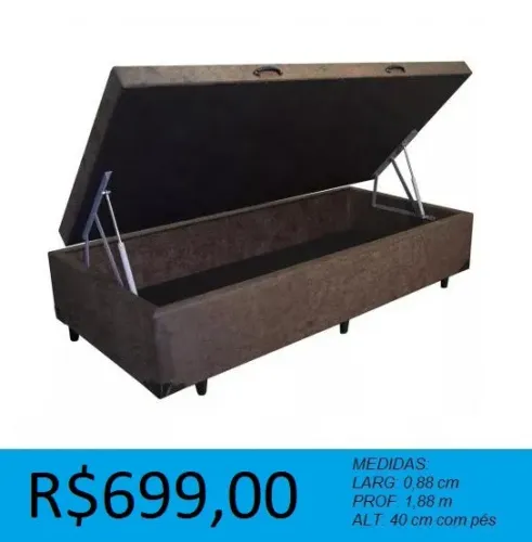 Base box bau solteiro - produto a pronta entrega
