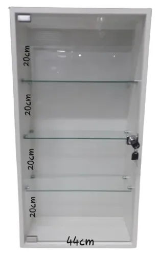Vitrine MDF com Vidro Para Parede suspensa 20 x 44 x 84cm Código: VMD8040