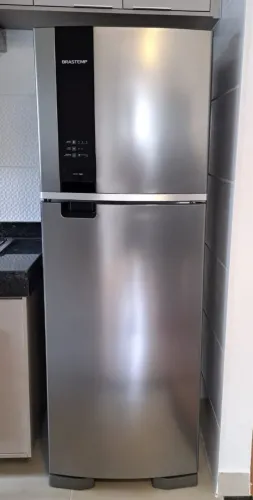 Geladeira Brastemp Frost Free Duplex 375 litros cor Inox com Espaço Adapt - BRM45JK 110V 
