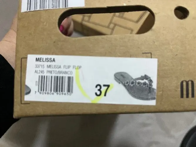 Melissa Flip Flop preta TAM 37 