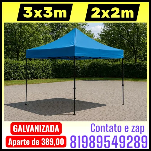 Tenda sanfonada galvanizada para festas e eventos diversas cores
