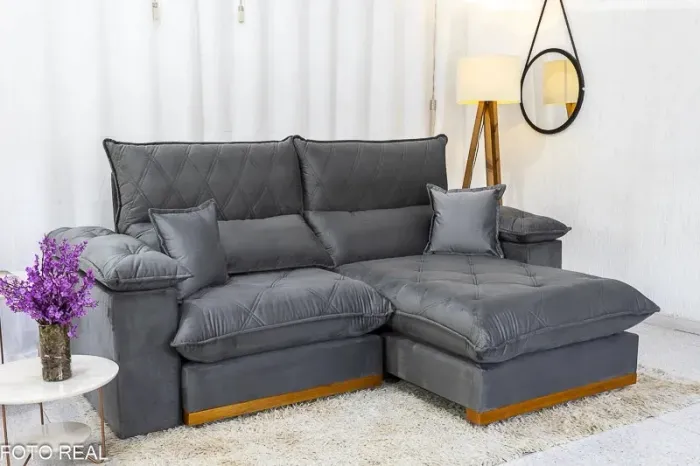 Sofá Retrátil Reclinável 2.50m Mavie Molas Ensacadas Pillow Top rf43