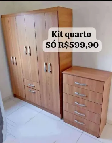 Kit quarto cômoda + guarda roupas