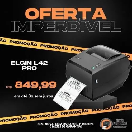 Impressora Térmica de etiquetas Elgin L42 Pro - Semi Nova - 6 meses garantia