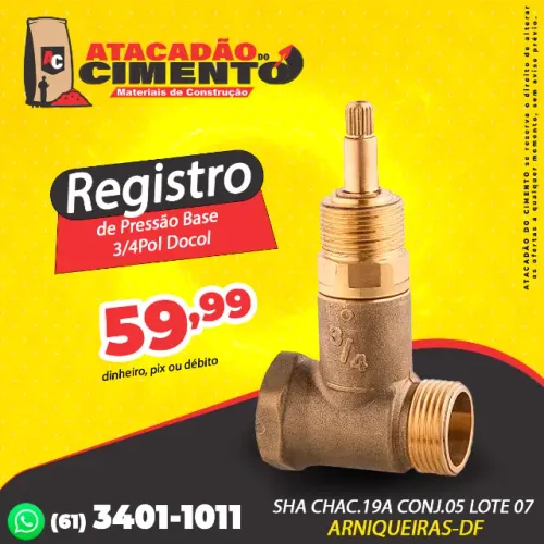 Registro de Pressão Base 3/4Pol Docol