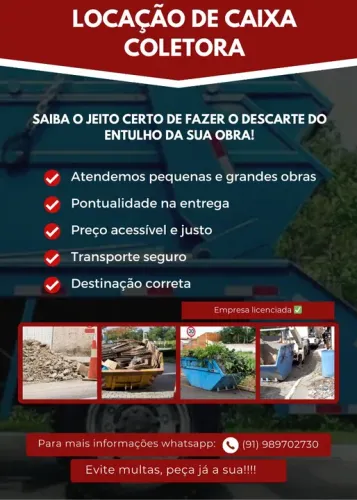 Retirada de entulhos # Locação de caixa coletora