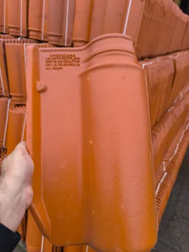 Telha americana natural resinada e esmaltada 