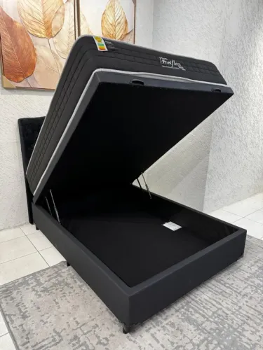 Colchão Casal Molas Ensacadas + Cama Box Baú