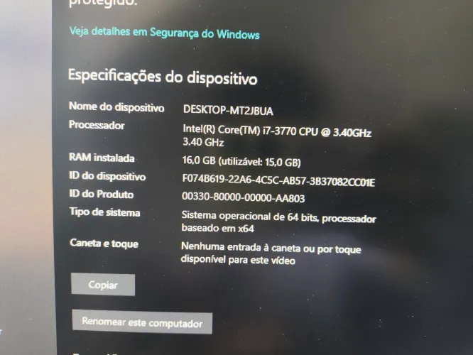Computador Intel Core i7-3770 3.40 GHz 16GB RAM