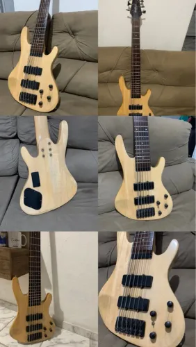 Baixo 6 Cordas passivo  Washburn Xb-600 Natural Destro Fosco