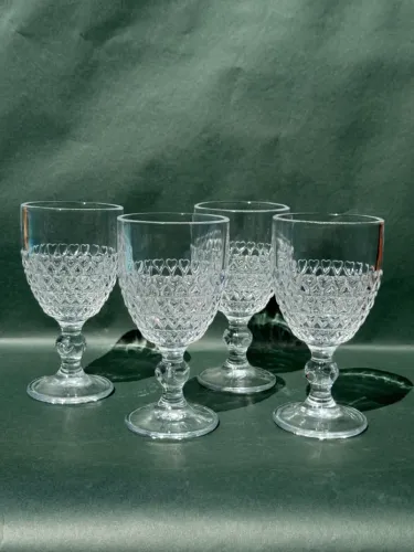Conjunto de 4 Taças de Vidro Decoradas