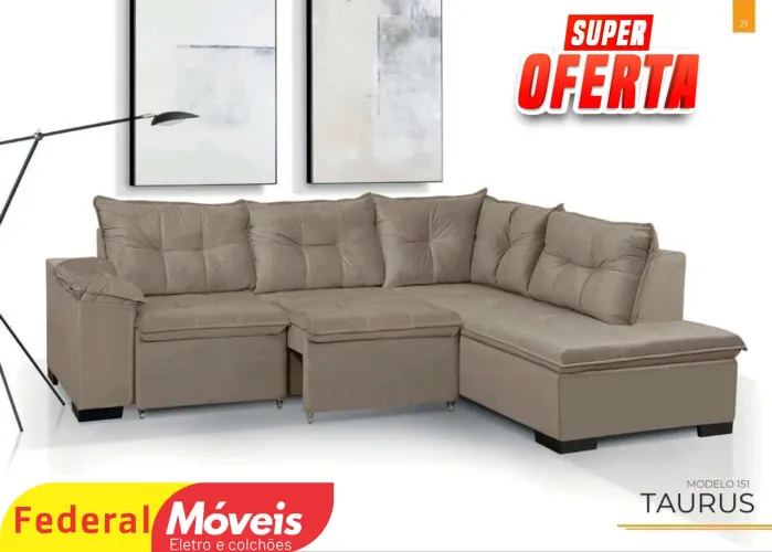 Sofá de Canto Retrátil 2,73m- Super Oferta!