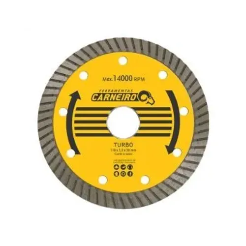 DISCO DE CORTE DIAMANTADO TURBO CARNEIRO 115 X 22,2 MM