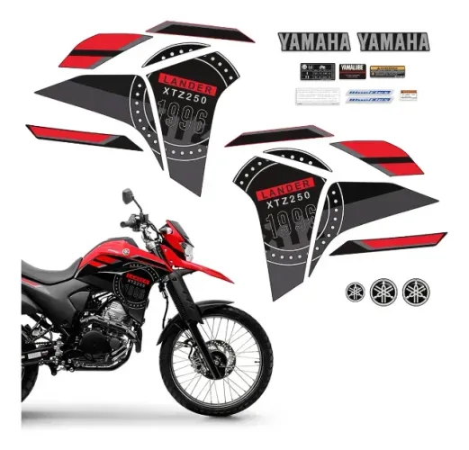 Kit Adesivos Moto Yamaha Lander Xtz 250 2023 2024 + Logos