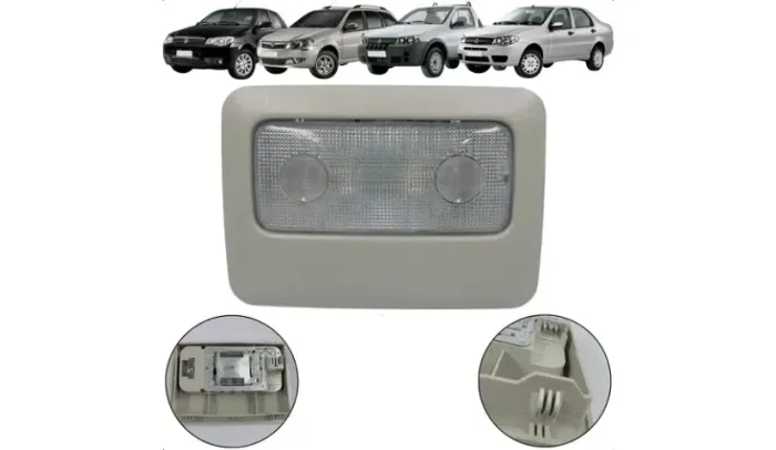 Lanterna Luz Luminária de Teto Fiat Pálio, Strada, Siena, Uno, Fiorino Moldura Grande