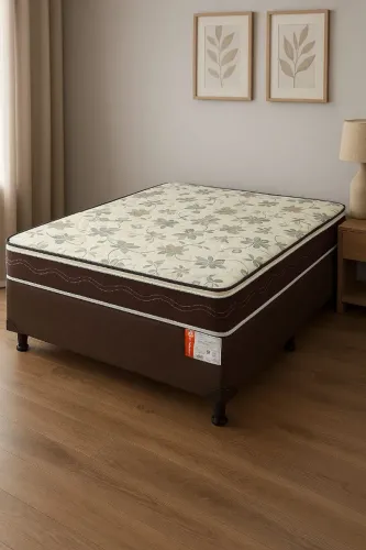 Cama Box Casal D33 topázio (Base + Colchão) 