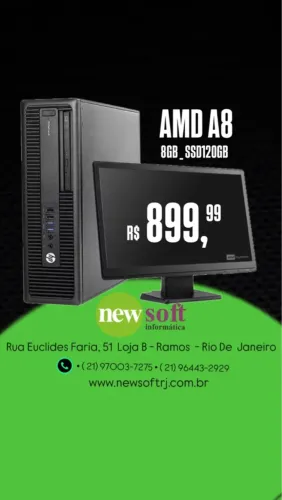 Computador Completo AMD A8 8GB SSD 120GB - New Soft