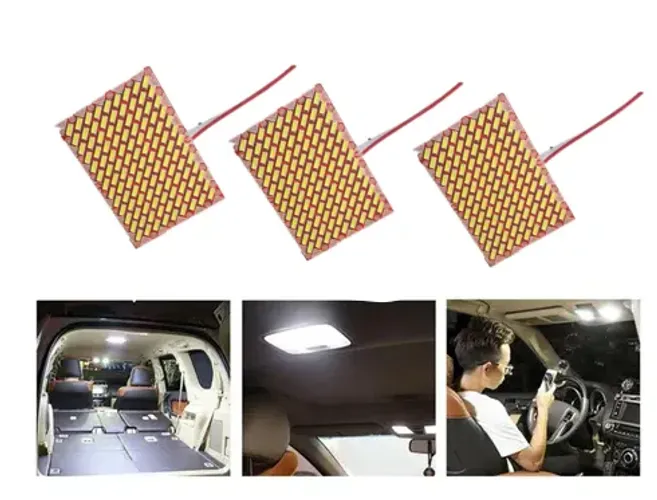 Luz Placa Led de Teto Potente 12v Universal 117 LEDS Branco 6000k