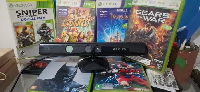 Xbox 360 usado, 6 jogos, sem controle,com kinect, sem fonte [mais o video game funciona]. 