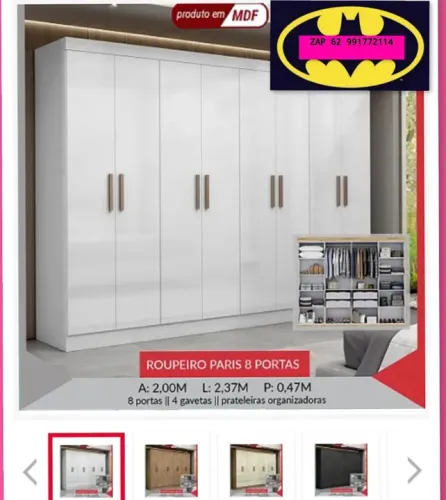 Guarda Roupa casal MDF PÉS DE BRINDE FRETE E MONTAGEM GRÁTIS 
