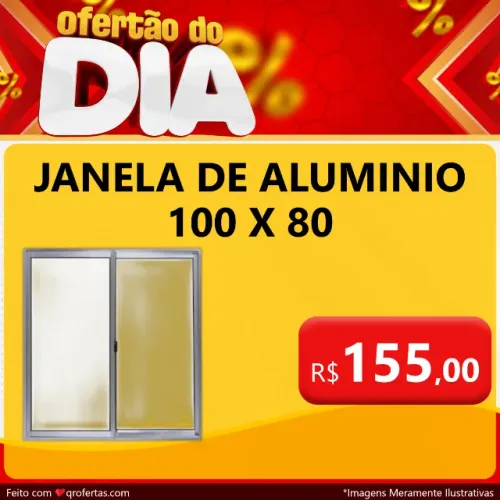 JANELA EM ALUMINIO 100 METRO POR 80 CM - EM ALUMINIO 