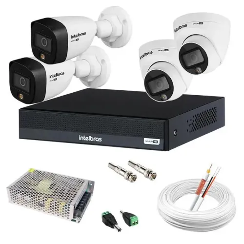 Kit completo 4 câmeras Intelbras