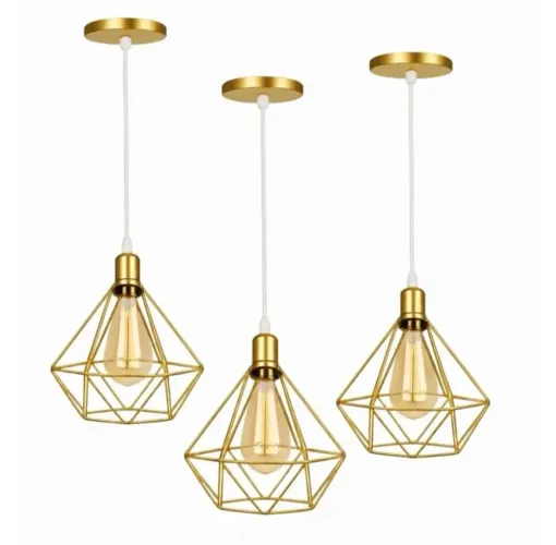 Pendentes dourado diamante 