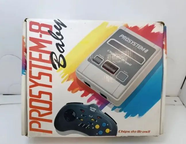 Videogame Antigo Prosystem-8 Baby (Chips do Brasil) - Na Caixa Original Relíquia