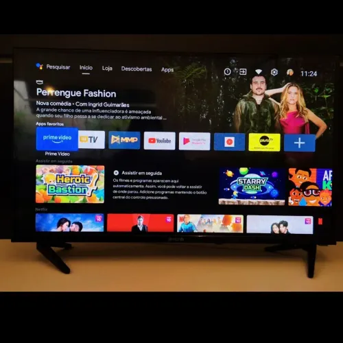 Smart TV AIWA 32? Android HD Borda Ultrafina HDR10 Dolby Áudio AWS-TV-32-BL-02-A