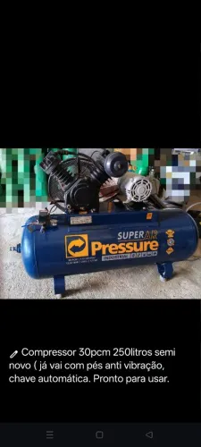 Compressor 30pcm 250l Pressure Semi Novo