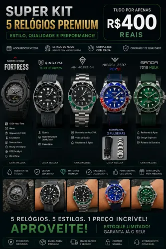 Super Kit 5 Relógios Premium