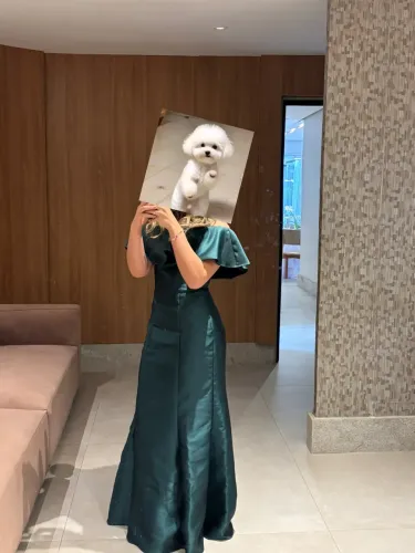 vende - se vestidos verde esmeralda usado apenas uma vez