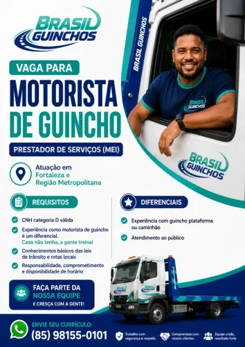 VAGA PARA MOTORISTA DE GUINCHO