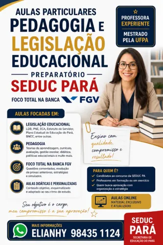 AULAS PARTICULARES - PREPARATÓRIO SEDUC PARÁ
