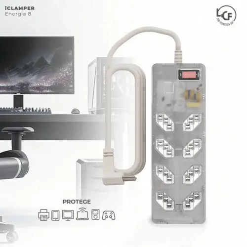 Filtro de linha DPS iCLAMPER 8 Transparente - proteção contra surtos e raios