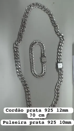 Cordão e pulseira prata 925