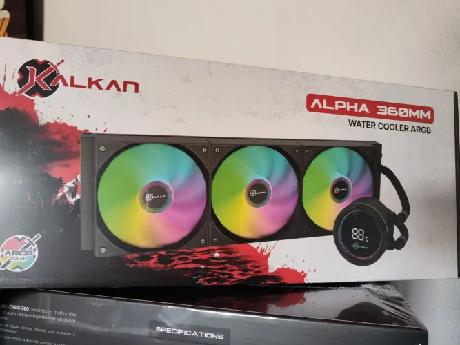 Water Cooler Gamer Kalkan Alpha 360 ARGB com display Preto KLK00048