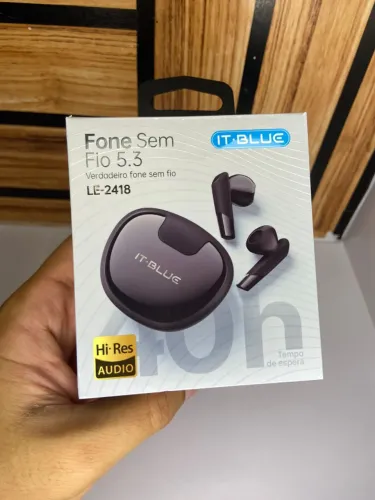  Fone de ouvido Bluetooth Wireless 5.3 It Blue LE-2418 preto an2