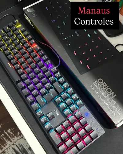 Teclado Gamer Mecânico Orion Essential Dazz 107 Teclas Switch Azul 7 modos Rgb 