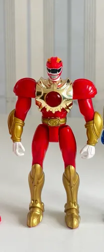 Boneco power ranger vermelho força animal wild Rangers