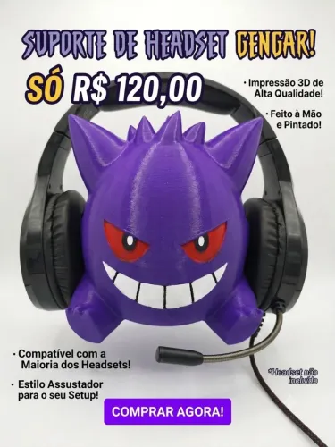 Suporte Headset Gengar Pokémon 